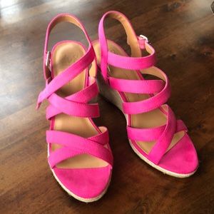 Hot pink wedges